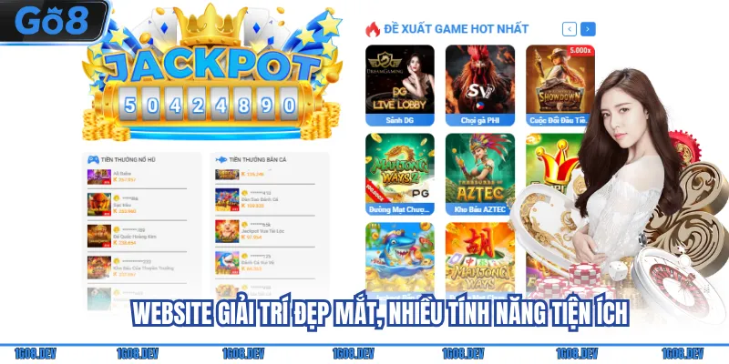 Website giải trí đẹp mắt, nhiều tính năng tiện ích